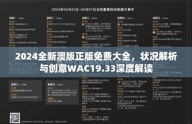 2024全新澳版正版免费大全，状况解析与创意WAC19.33深度解读