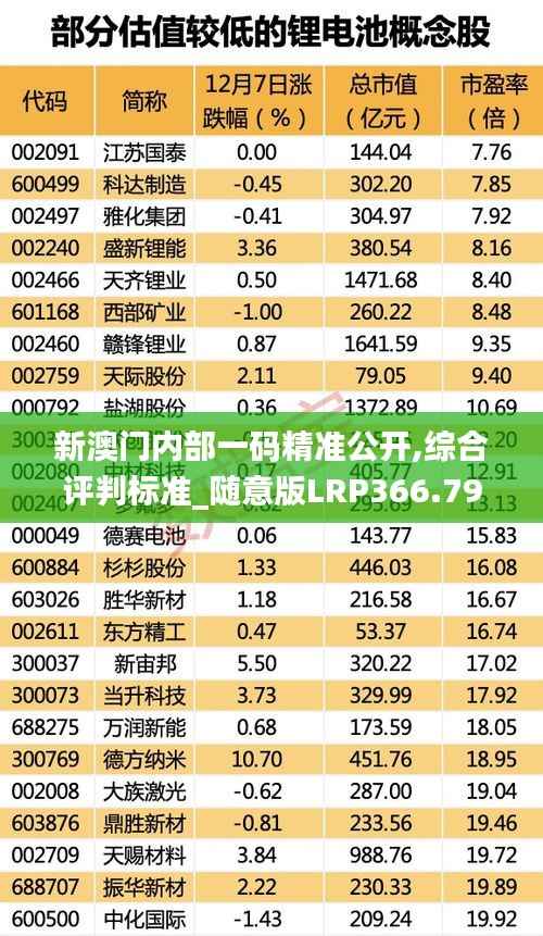 新澳门内部一码精准公开,综合评判标准_随意版LRP366.79