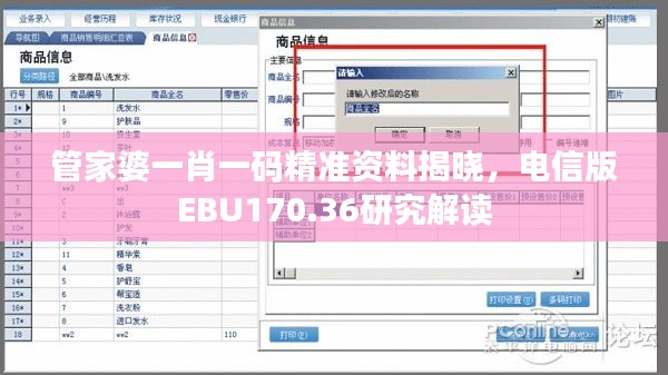 管家婆一肖一码精准资料揭晓，电信版EBU170.36研究解读