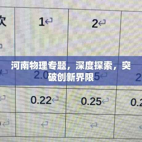 河南物理专题,深度探索,突破创新界限
