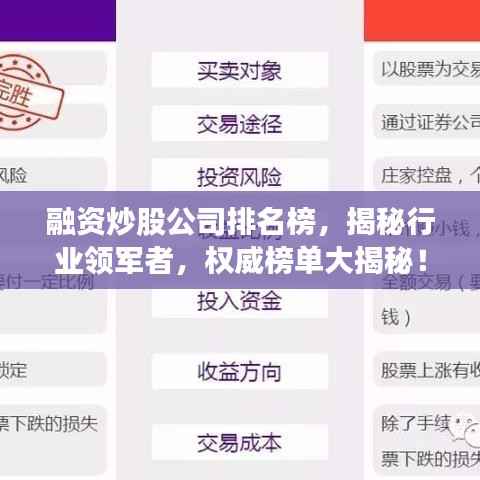 融资炒股公司排名榜，揭秘行业领军者，权威榜单大揭秘！