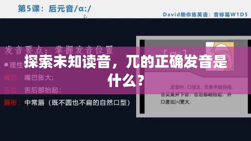探索未知读音,兀的正确发音是什么?