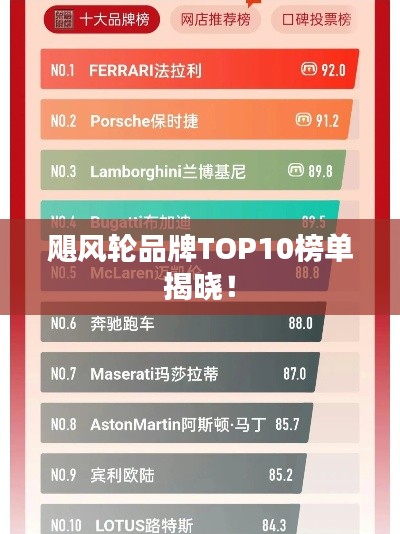 飓风轮品牌TOP10榜单揭晓!